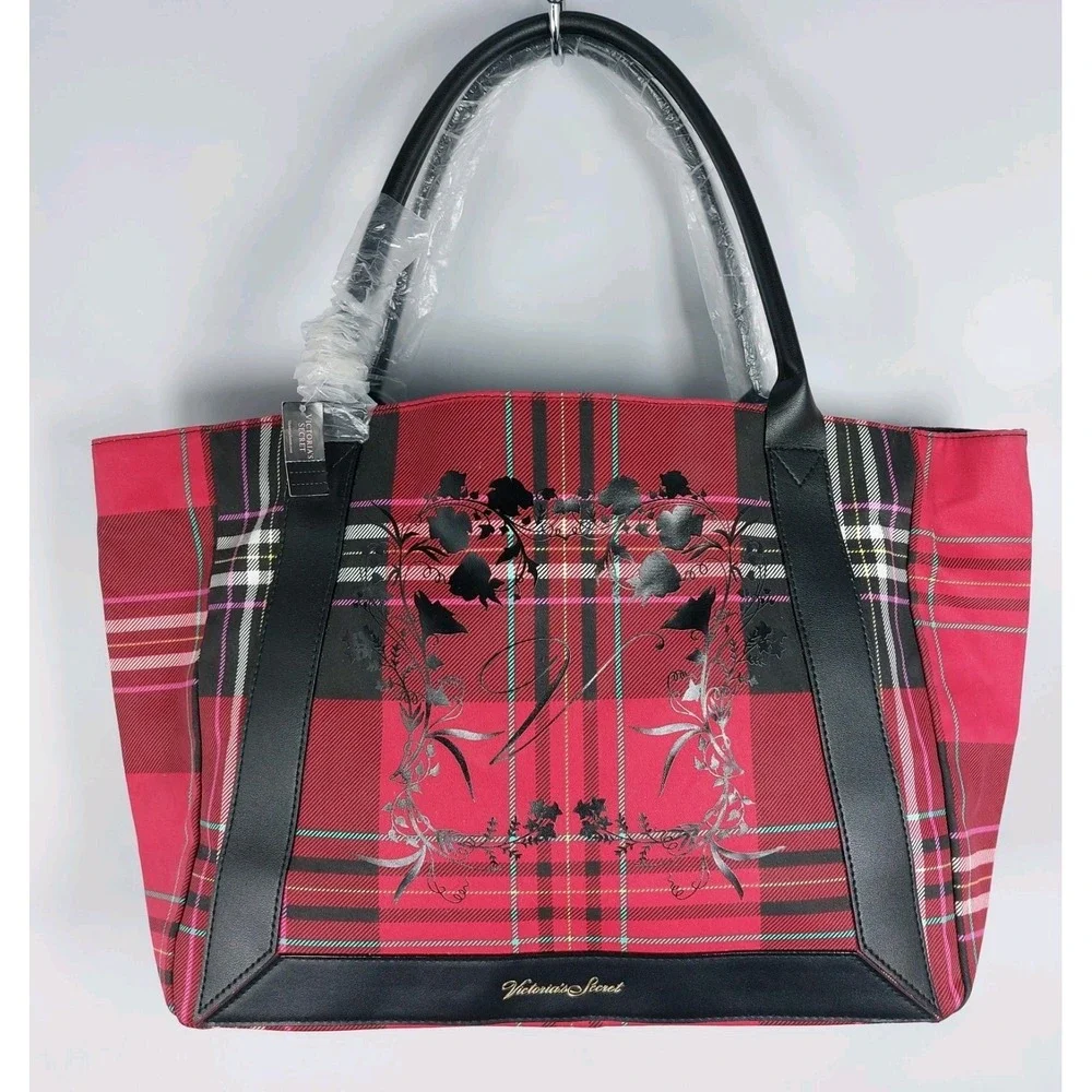 Victoria's Secret Red Plaid Tote 2020 Black Friday Limited Edition Large Bag NEW